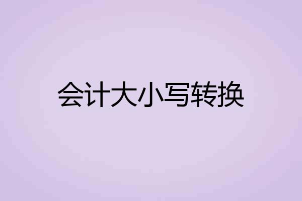 会计大小写转换