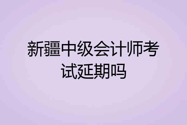 新疆中级会计师考试延期吗