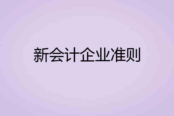 新会计企业准则