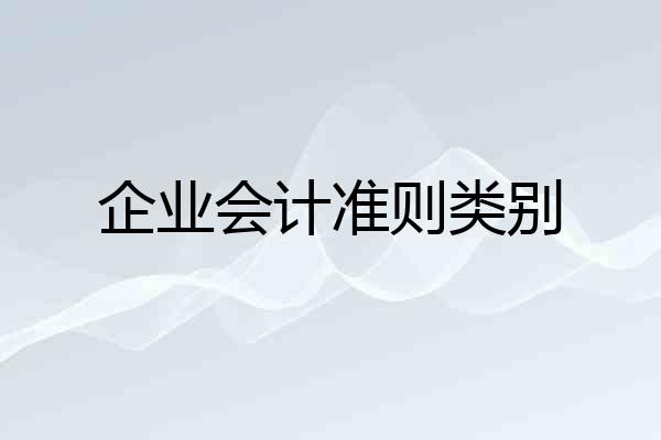 企业会计准则类别