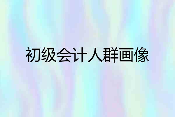 初级会计人群画像