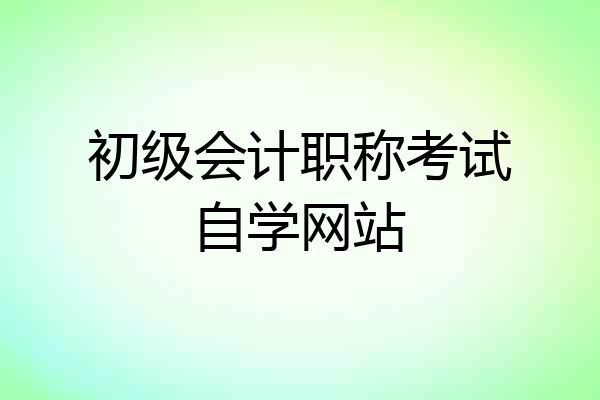 初级会计职称考试自学网站