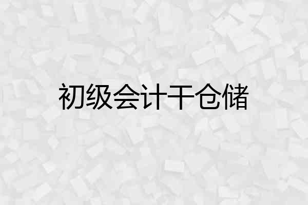 初级会计干仓储