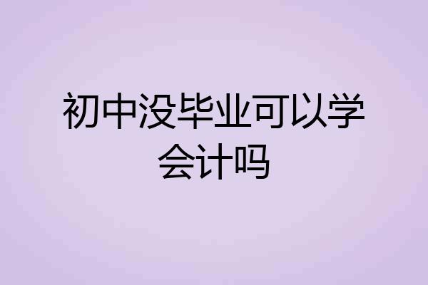 初中没毕业可以学会计吗