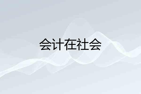 会计在社会