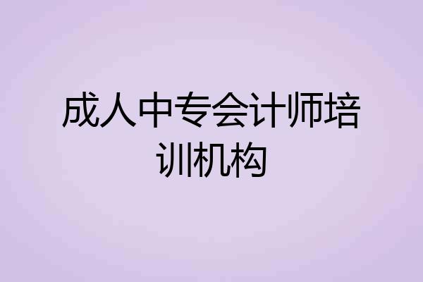 成人中专会计师培训机构