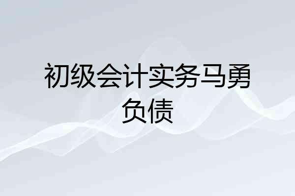 初级会计实务马勇负债