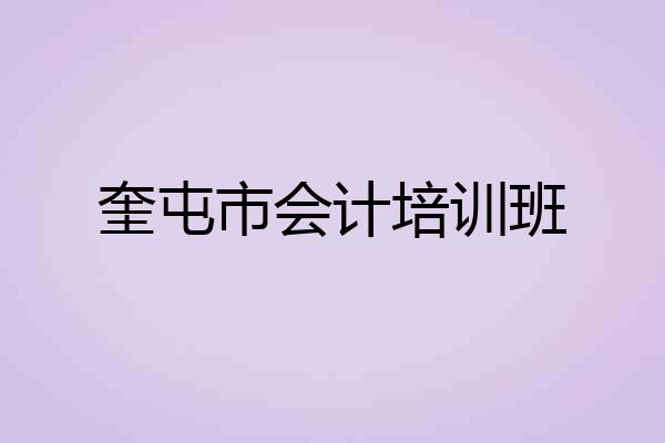 奎屯市会计培训班