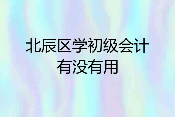 北辰区学初级会计有没有用