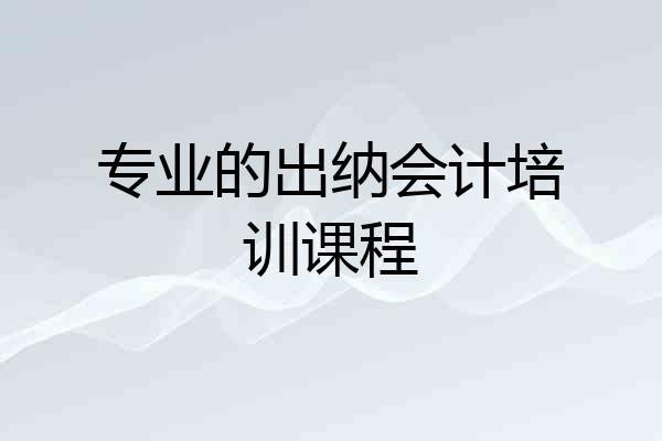专业的出纳会计培训课程