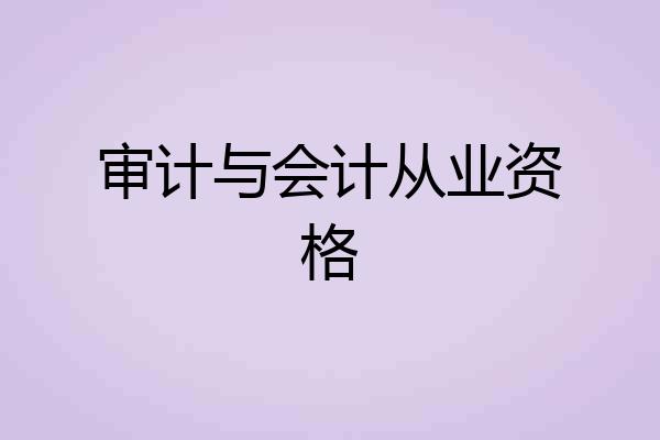 审计与会计从业资格