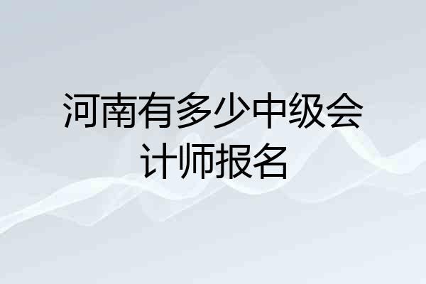 河南有多少中级会计师报名