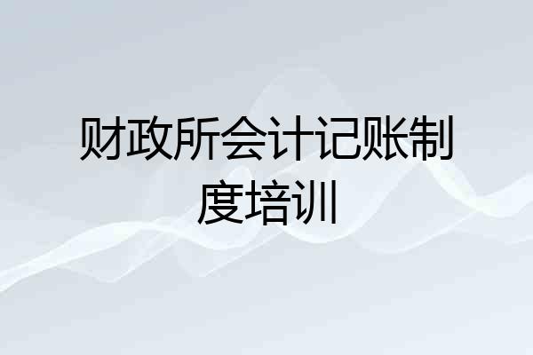 财政所会计记账制度培训