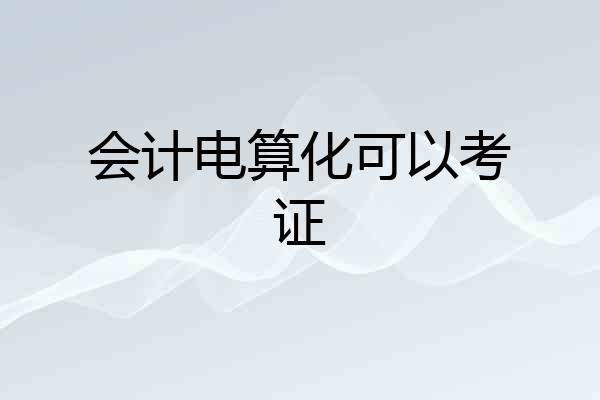 会计电算化可以考证
