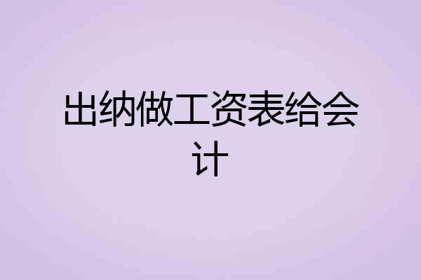 出纳做工资表给会计