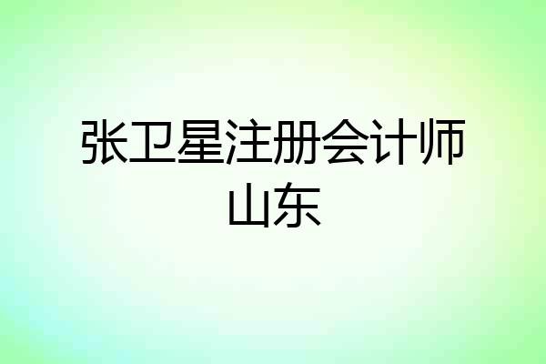 张卫星注册会计师山东