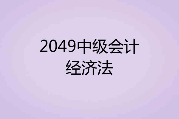 2049中级会计经济法