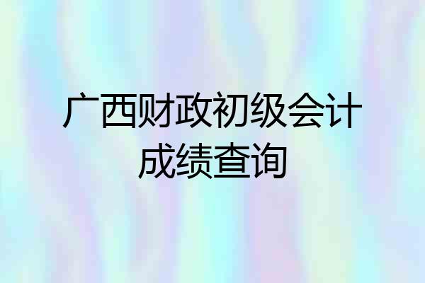 广西财政初级会计成绩查询