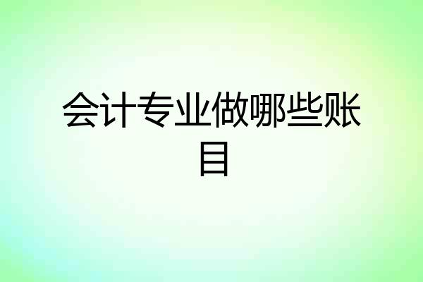会计专业做哪些账目