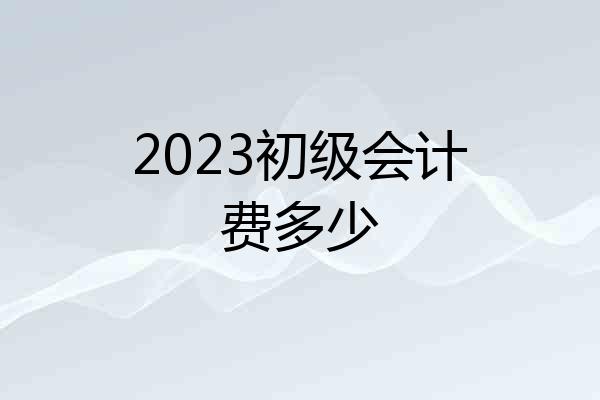 2023初级会计费多少