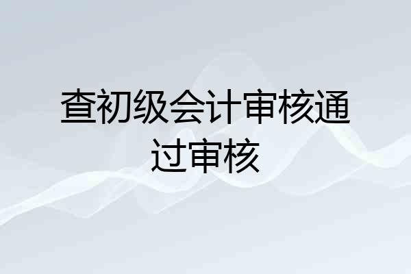 查初级会计审核通过审核