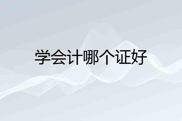 学会计哪个证好