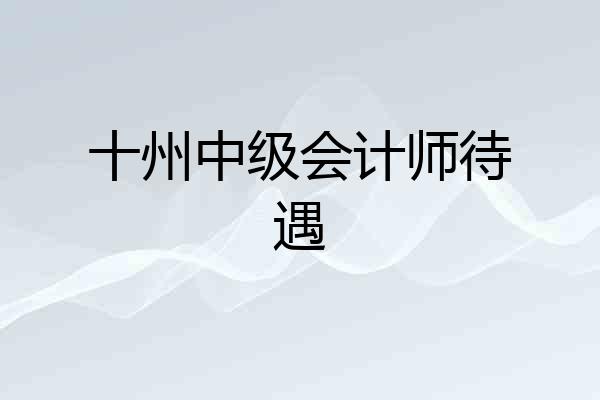 十州中级会计师待遇