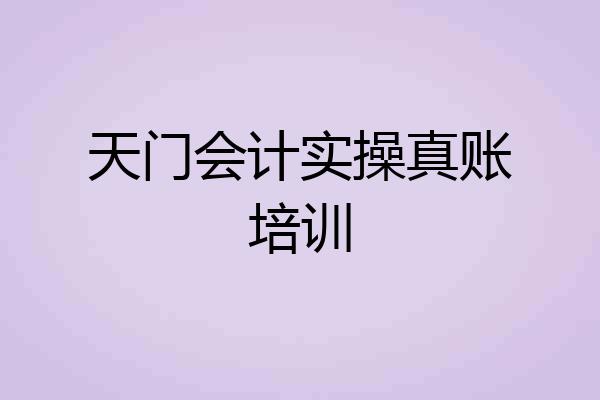 天门会计实操真账培训