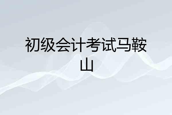 初级会计考试马鞍山