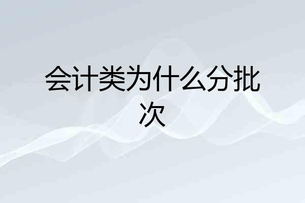 会计类为什么分批次