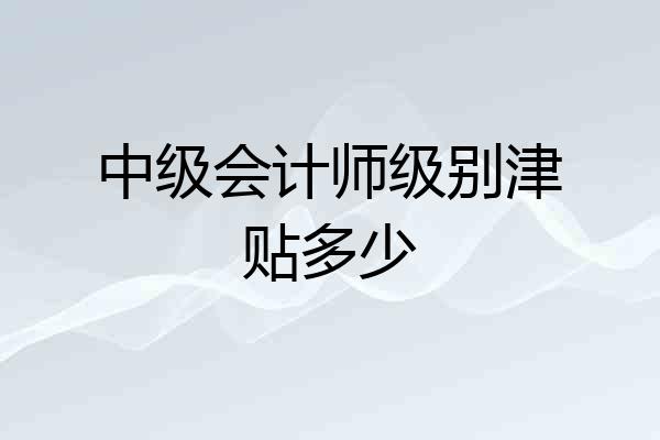 中级会计师级别津贴多少