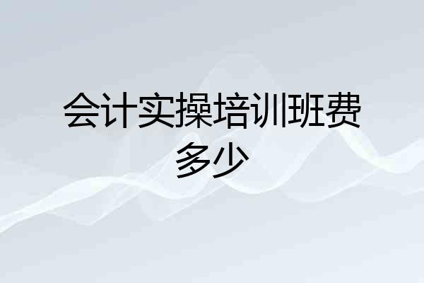会计实操培训班费多少
