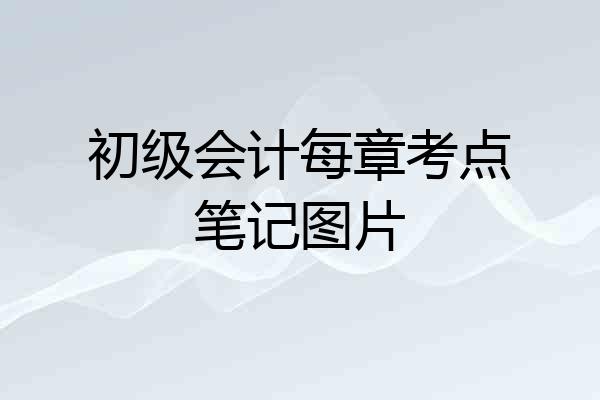 初级会计每章考点笔记图片
