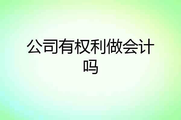 公司有权利做会计吗