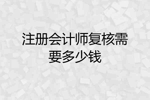 注册会计师复核需要多少钱