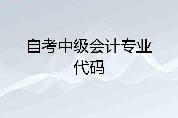 自考中级会计专业代码