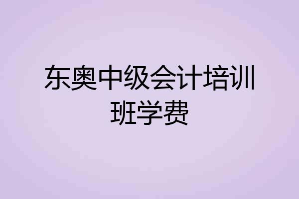 东奥中级会计培训班学费