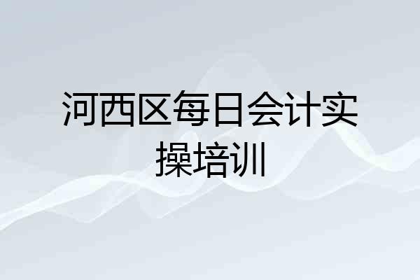 河西区每日会计实操培训