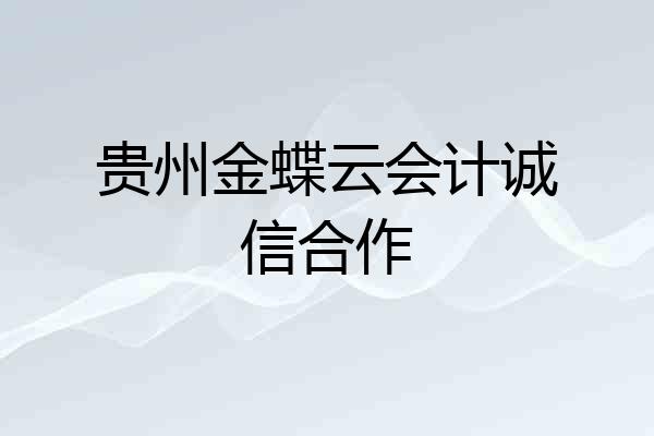 贵州金蝶云会计诚信合作
