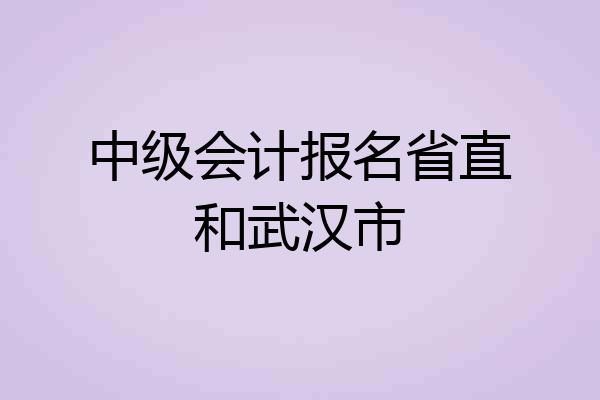 中级会计报名省直和武汉市