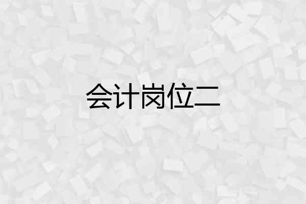 会计岗位二