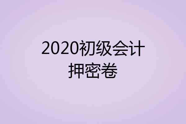 2020初级会计押密卷