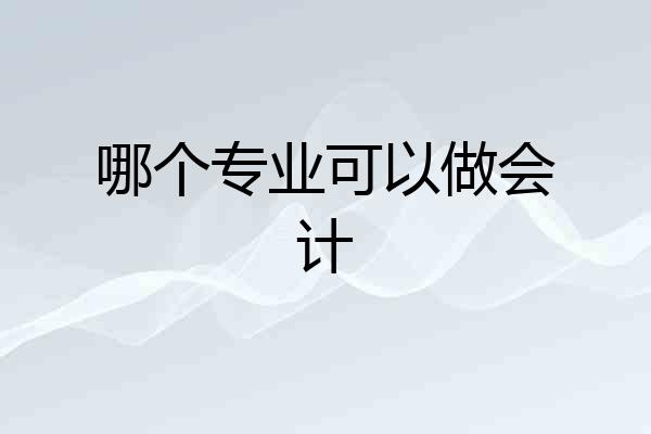 哪个专业可以做会计