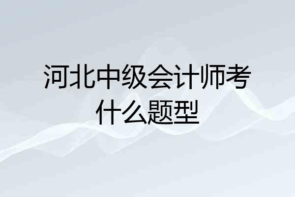 河北中级会计师考什么题型