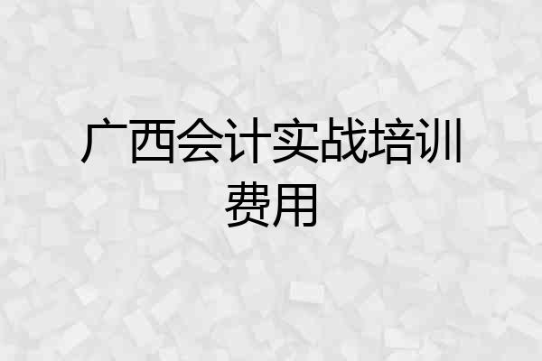 广西会计实战培训费用