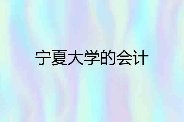 宁夏大学的会计