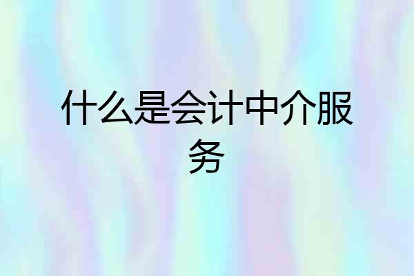 什么是会计中介服务