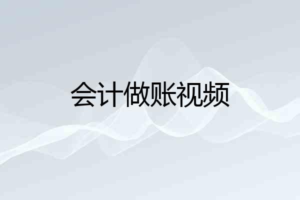 会计做账视频