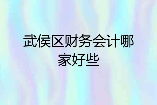 武侯区财务会计哪家好些