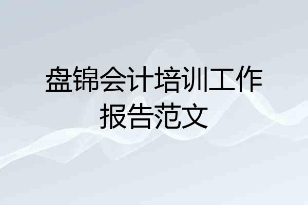 盘锦会计培训工作报告范文